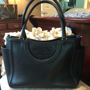 TORY BURCH Authentic Black Leather Crossbody Purse